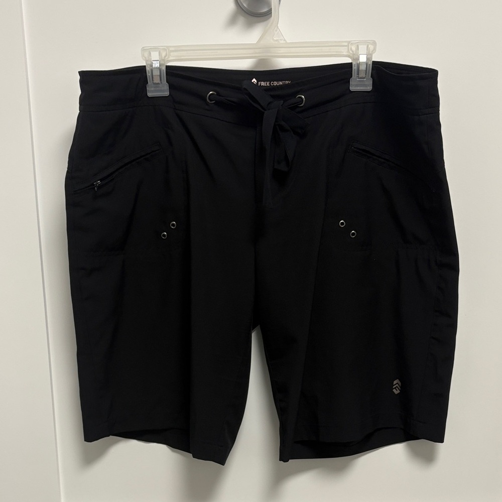 Free Country Black Women's Active Shorts with Logo
